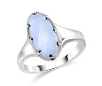 Blue Chalcedony Silver Rings NSR-2338